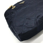 Prada Nylon Quilted Chain Shoulder Tote Bag Navy — view 5