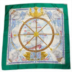 Hermes Vintage Carre 90 Scarf Silk 100% Green — view 7