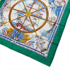 Hermes Vintage Carre 90 Scarf Silk 100% Green — view 3