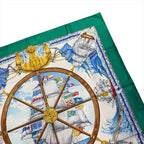 Hermes Vintage Carre 90 Scarf Silk 100% Green — view 4