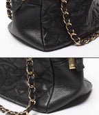 Chanel Chain Shoulder Bag Gold Quilted Caviar Leather Petit Timeless — view 8