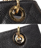 Chanel Chain Shoulder Bag Gold Quilted Caviar Leather Petit Timeless — view 6