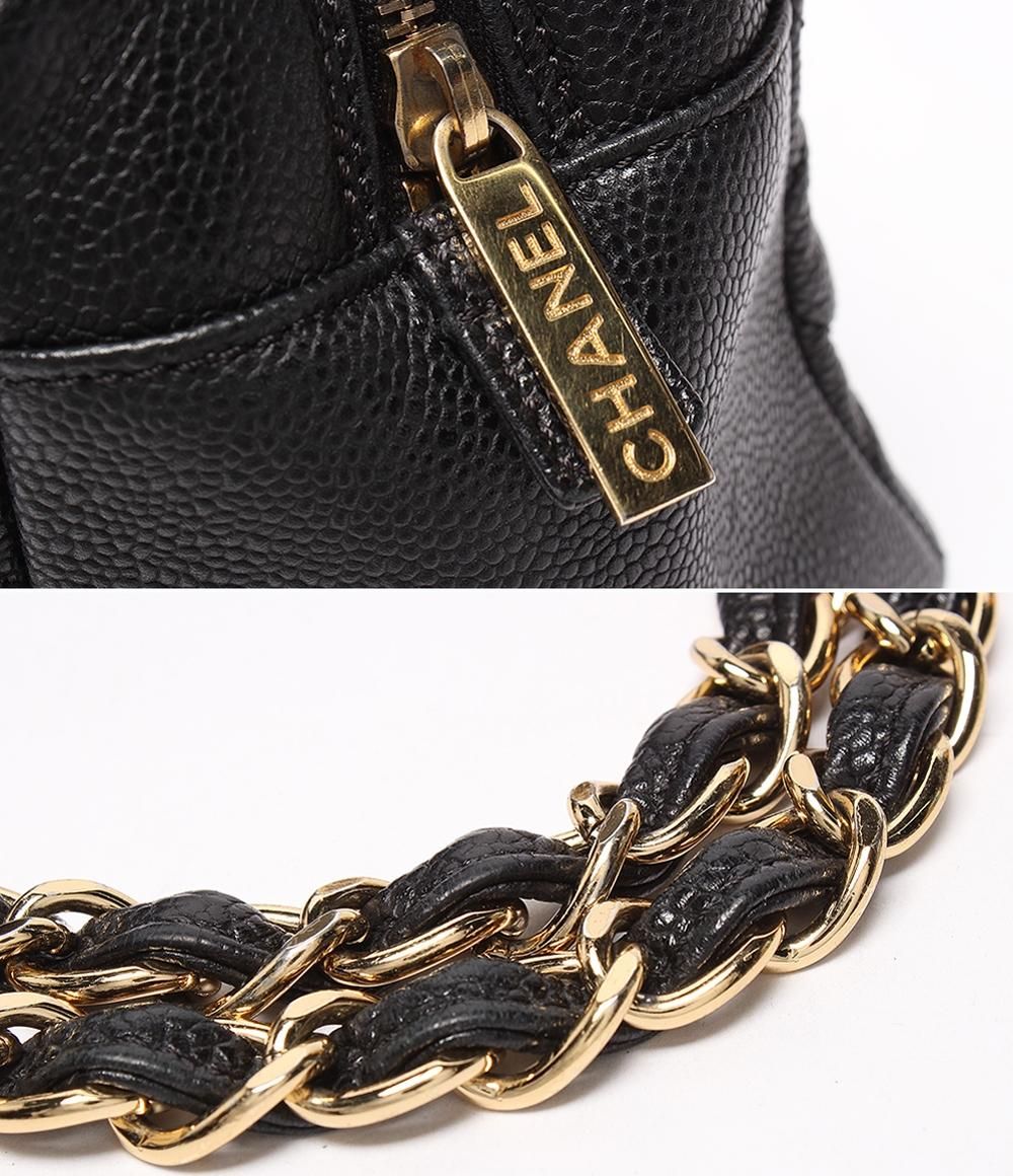 Chanel Chain Shoulder Bag Gold Quilted Caviar Leather Petit Timeless — view 7