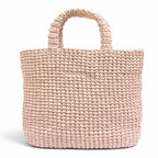 Prada Small Clochette Raffia Triangle Logo Tote Bag Pink Black — view 2