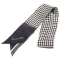 Dior 30 Montaigne Mitzah Houndstooth Pattern Scarf Twilly Navy