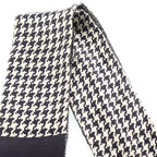 Dior 30 Montaigne Mitzah Houndstooth Pattern Scarf Twilly Navy — view 2