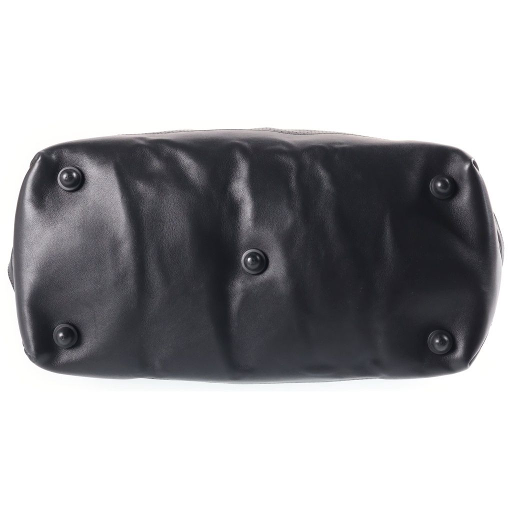 Gucci Perforated Tote Bag Black Leather Silver — view 4