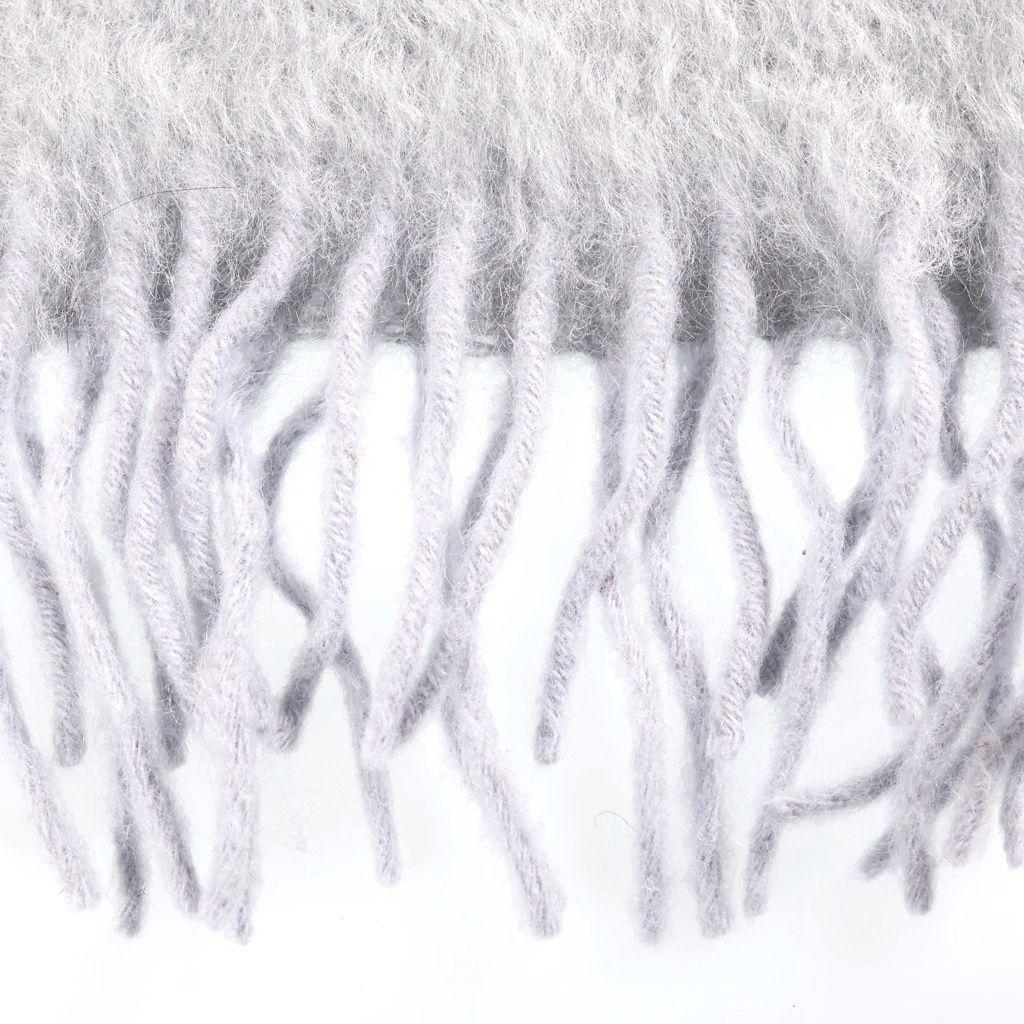 Loewe Mohair Wool Fringe Shawl Scarf Gray — view 4