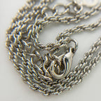 Dior CD Logo Crystal Charm Necklace Plated Rhinestone Silver Vintage — view 8