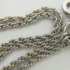 Dior CD Logo Crystal Charm Necklace Plated Rhinestone Silver Vintage — view 6