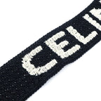 Celine Clochette Logo Shoulder Bag Knit Black White Cotton — view 6