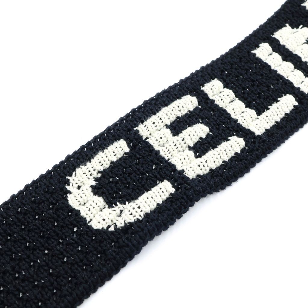 Celine Clochette Logo Shoulder Bag Knit Black White Cotton — view 6