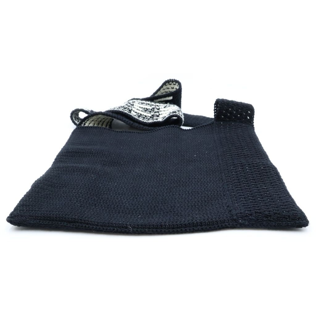 Celine Clochette Logo Shoulder Bag Knit Black White Cotton — view 4