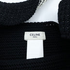 Celine Clochette Logo Shoulder Bag Knit Black White Cotton — view 7