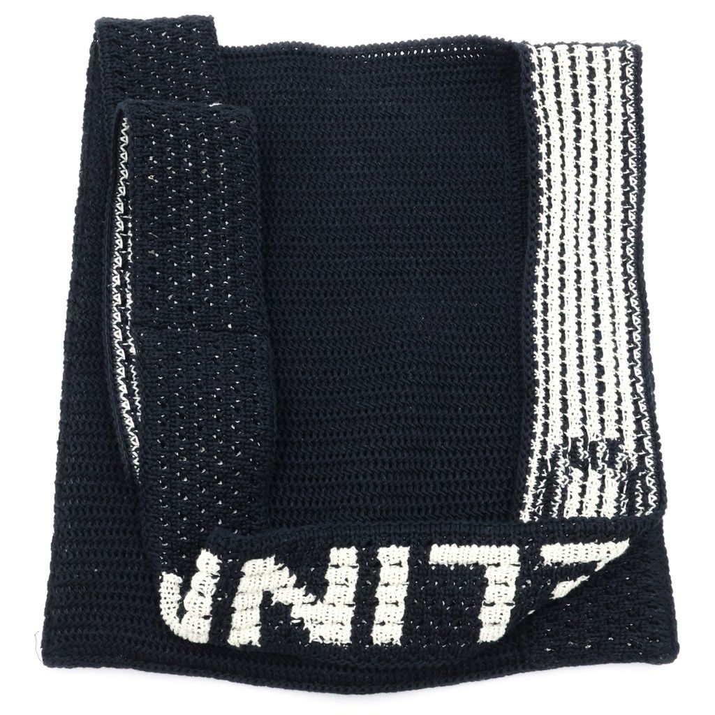 Celine Clochette Logo Shoulder Bag Knit Black White Cotton — view 2