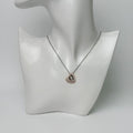 Dior Mother of Pearl Heart D Charm Necklace Plated Silver Pink Vintage