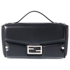 Fendi Baguette Soft Trunk Shoulder Bag 2-Way Black Leather