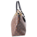 Louis Vuitton Monogram Tote MM Shoulder Bag Leather Brown Khaki White — view 3