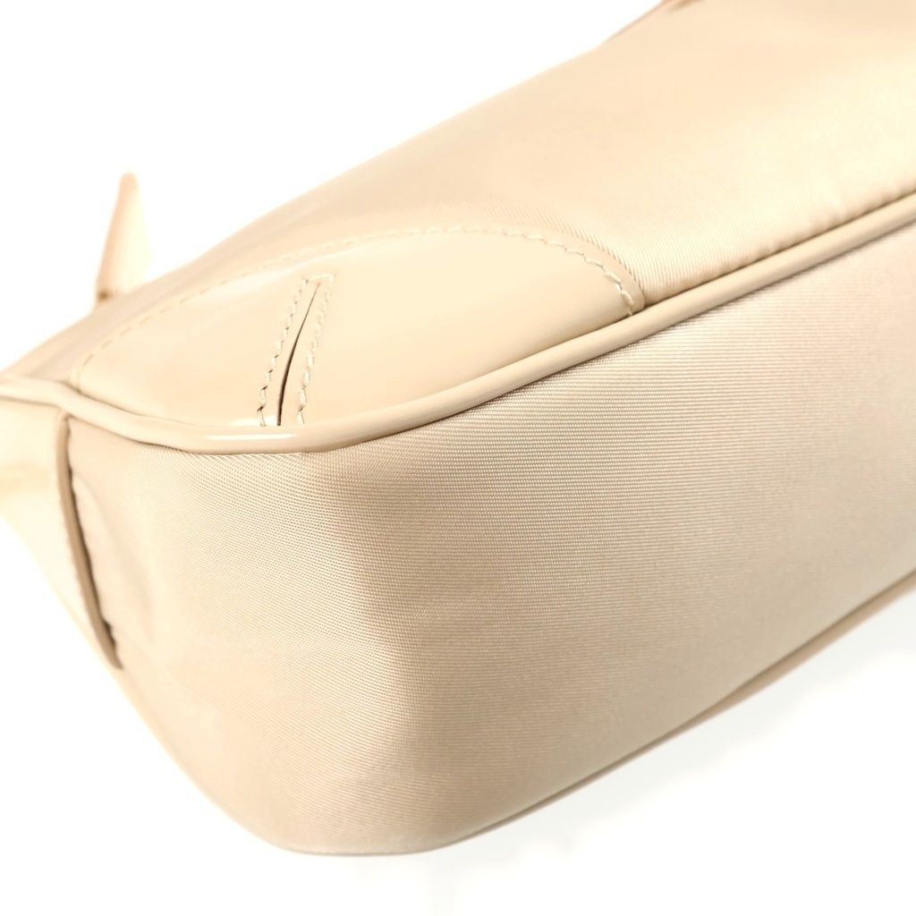 Prada Re Edition Tessuto Shoulder Bag Triangle Logo Nylon Leather Beige — view 5