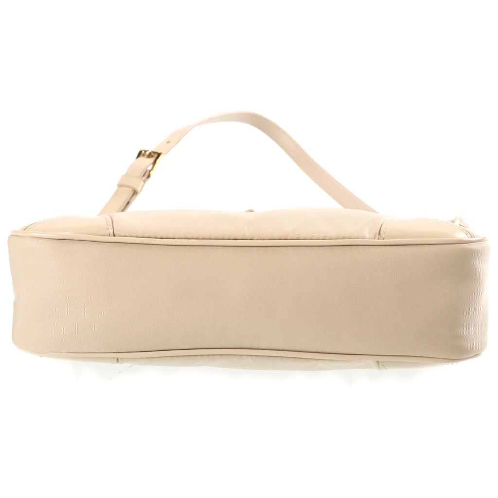 Prada Re Edition Tessuto Shoulder Bag Triangle Logo Nylon Leather Beige — view 4