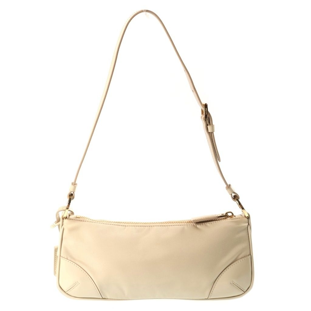 Prada Re Edition Tessuto Shoulder Bag Triangle Logo Nylon Leather Beige — view 2
