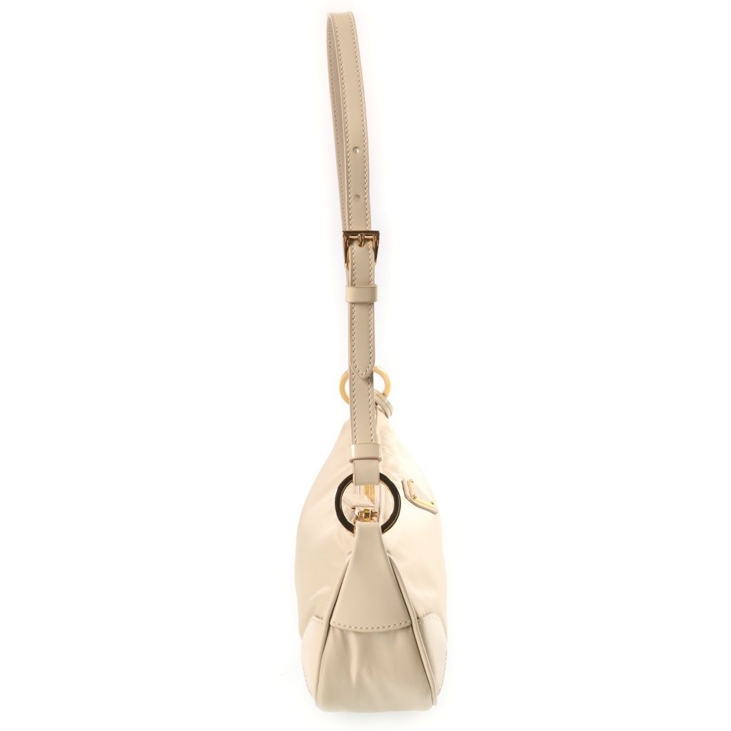 Prada Re Edition Tessuto Shoulder Bag Triangle Logo Nylon Leather Beige — view 3