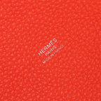 Hermes Picotin Lock PM Taurillon Clemence Silver Handbag Orange Field — view 7