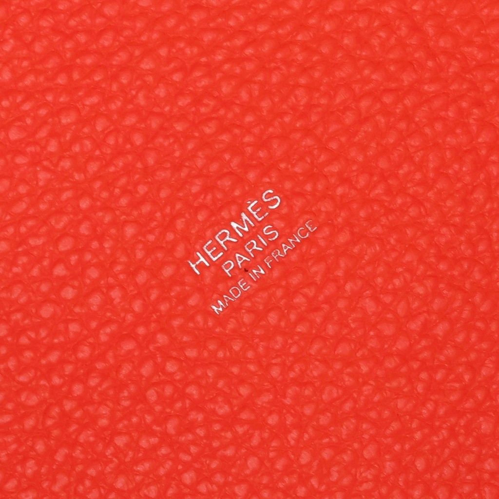 Hermes Picotin Lock PM Taurillon Clemence Silver Handbag Orange Field — view 7