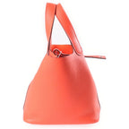 Hermes Picotin Lock PM Taurillon Clemence Silver Handbag Orange Field — view 3