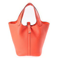 Hermes Picotin Lock PM Taurillon Clemence Silver Handbag Orange Field