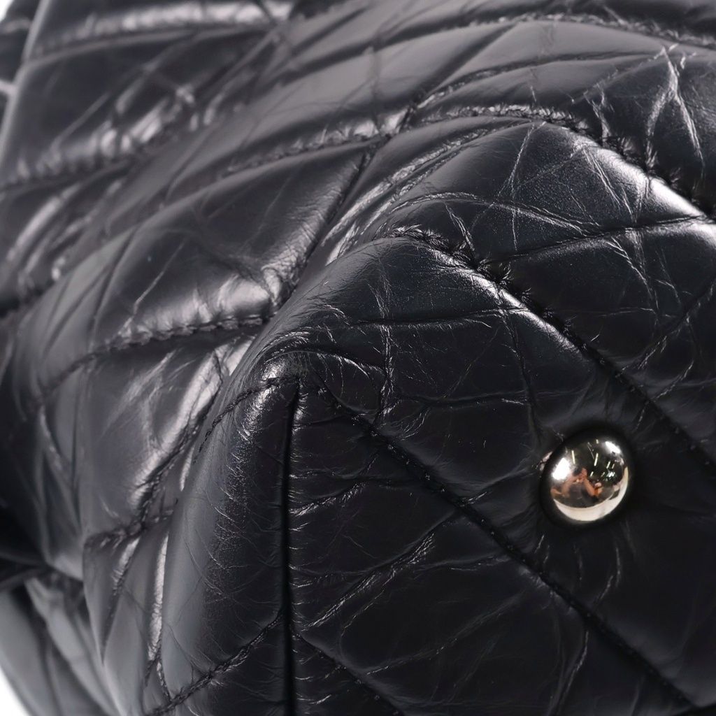 Chanel Cambon Chain Tote Bag V-stitch Leather CC Logo Black — view 5