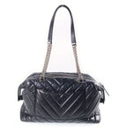 Chanel Cambon Chain Tote Bag V-stitch Leather CC Logo Black — view 2