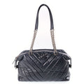 Chanel Cambon Chain Tote Bag V-stitch Leather CC Logo Black