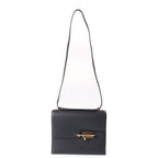 Hermes Epsom Gold Shoulder Bag Black