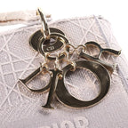 Dior Lady Delight Medium Canvas Gold 2-Way Shoulder Bag Gray — view 7