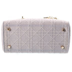 Dior Lady Delight Medium Canvas Gold 2-Way Shoulder Bag Gray — view 4