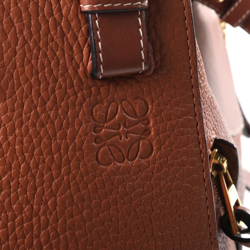 Loewe Hammock Mini 2-Way Shoulder Bag Brown Leather Gold — view 6