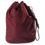 Prada Re-Nylon Triangle Logo Drawstring Pouch Mini Bag Bordeaux Wine — view 2