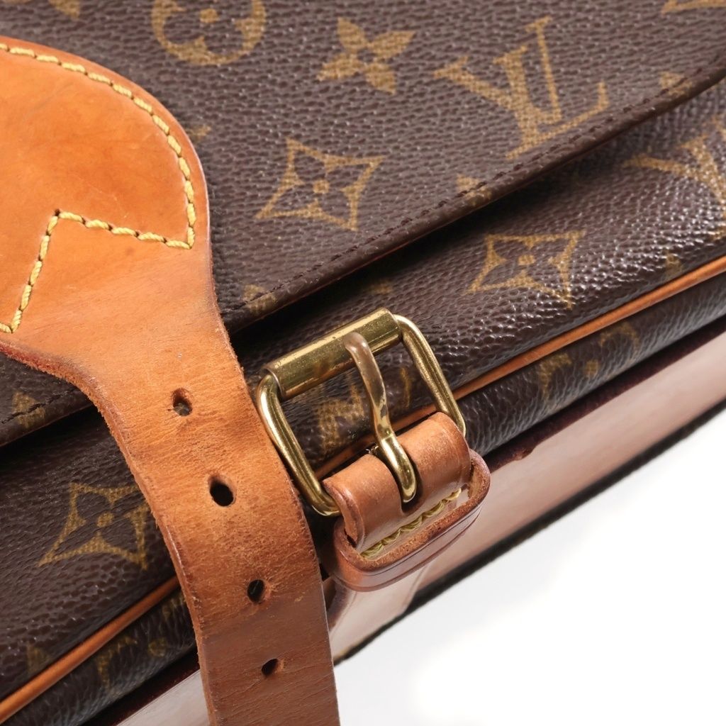Louis Vuitton Monogram Cartouchiere GM Shoulder Bag Brown Leather Gold — view 6