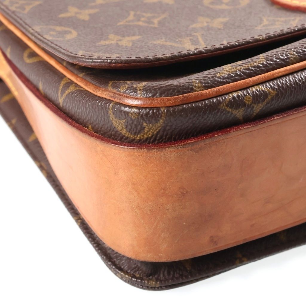 Louis Vuitton Monogram Cartouchiere GM Shoulder Bag Brown Leather Gold — view 5