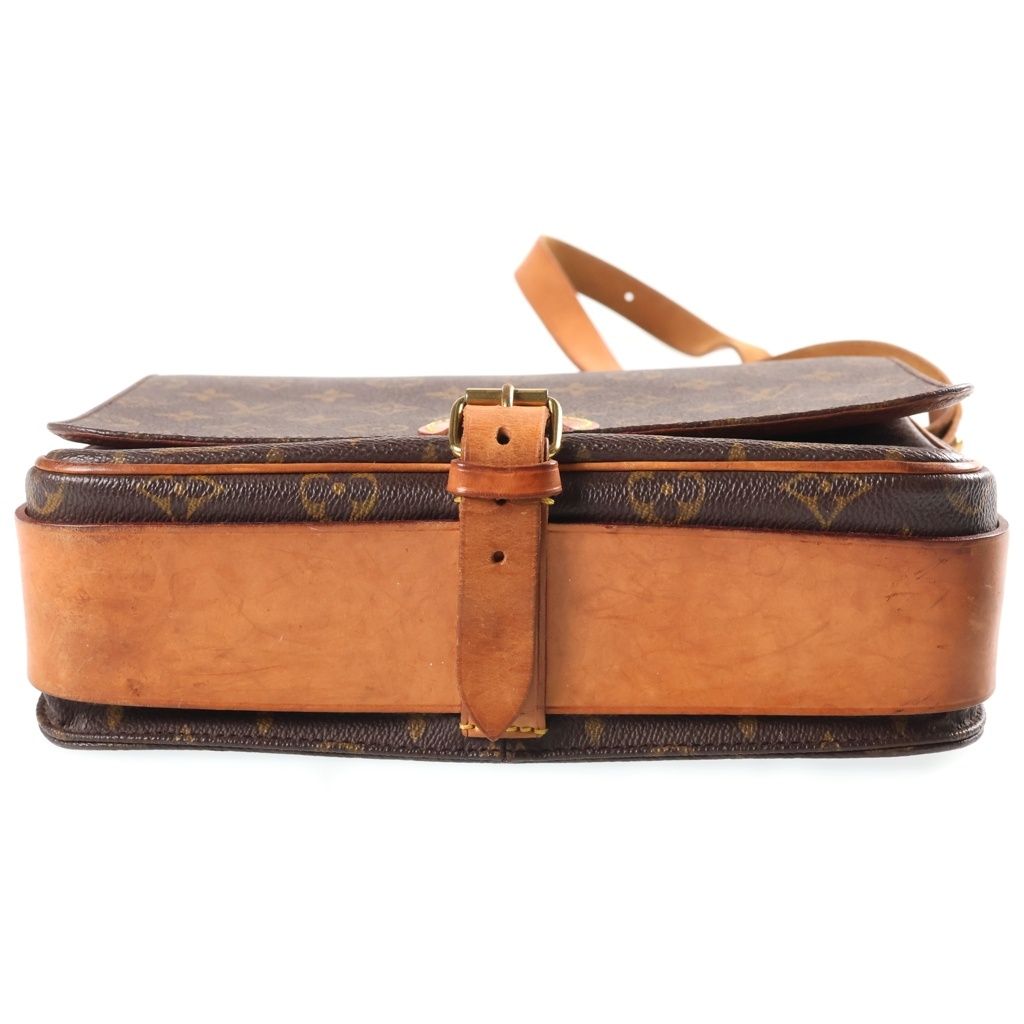 Louis Vuitton Monogram Cartouchiere GM Shoulder Bag Brown Leather Gold — view 4