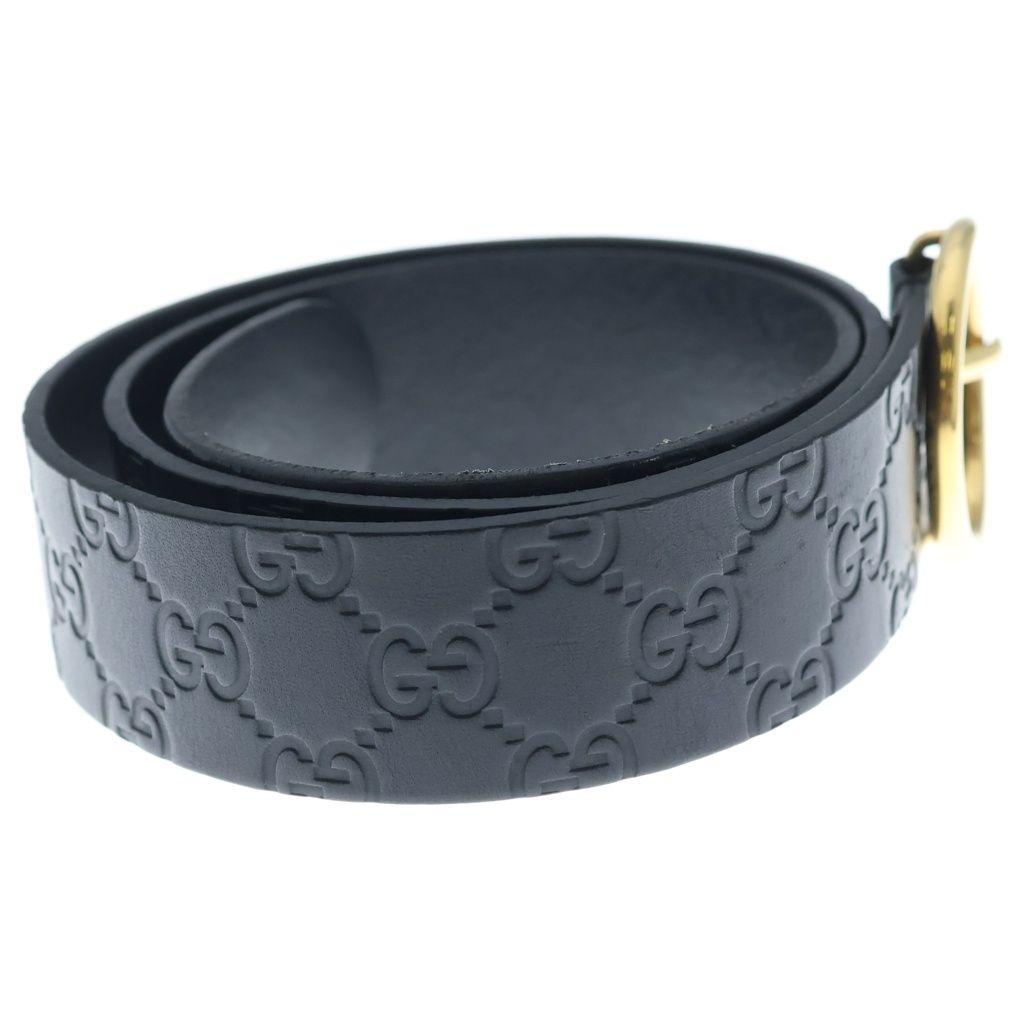 Gucci Guccissima Leather Belt Black Gold — view 3