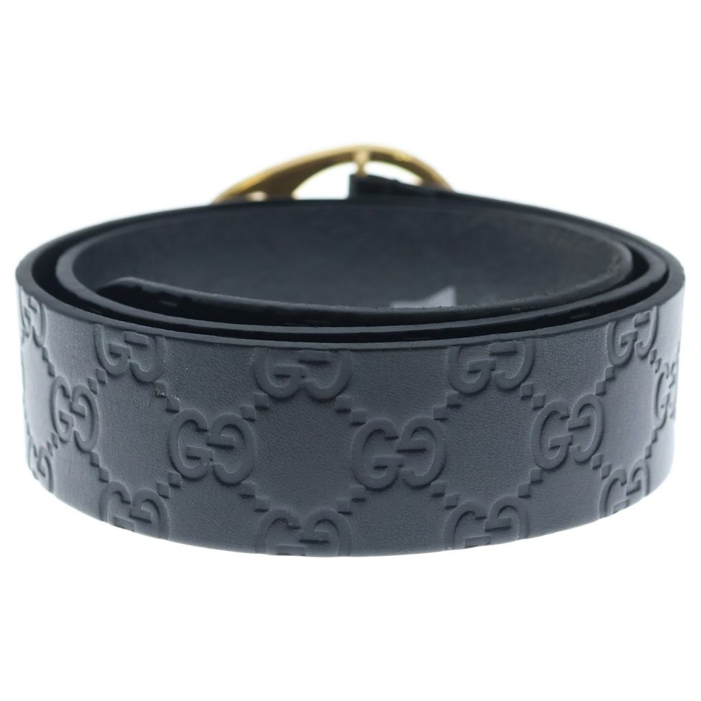 Gucci Guccissima Leather Belt Black Gold — view 2