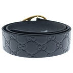 Gucci Guccissima Leather Belt Black Gold — view 2
