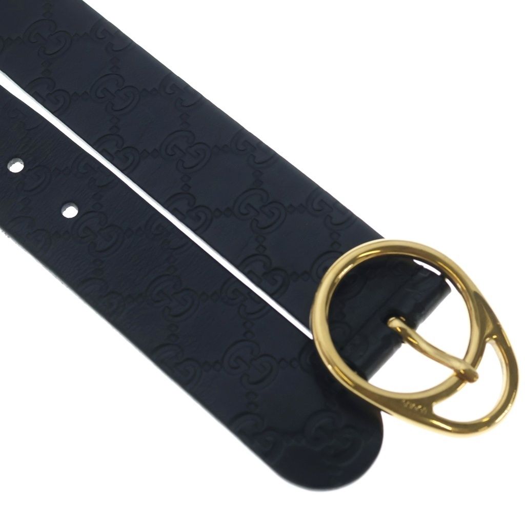 Gucci Guccissima Leather Belt Black Gold — view 4