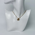 Dior CD Logo Knot Circle Necklace Plated Gold Vintage