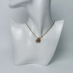 Dior CD Logo Knot Circle Necklace Plated Gold Vintage