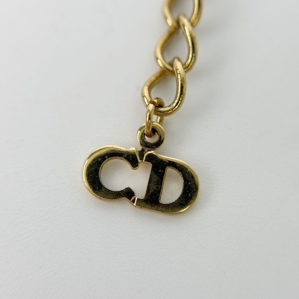 Dior CD Logo Knot Circle Necklace Plated Gold Vintage — view 6