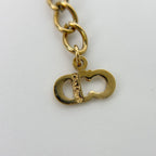 Dior CD Logo Knot Circle Necklace Plated Gold Vintage — view 7