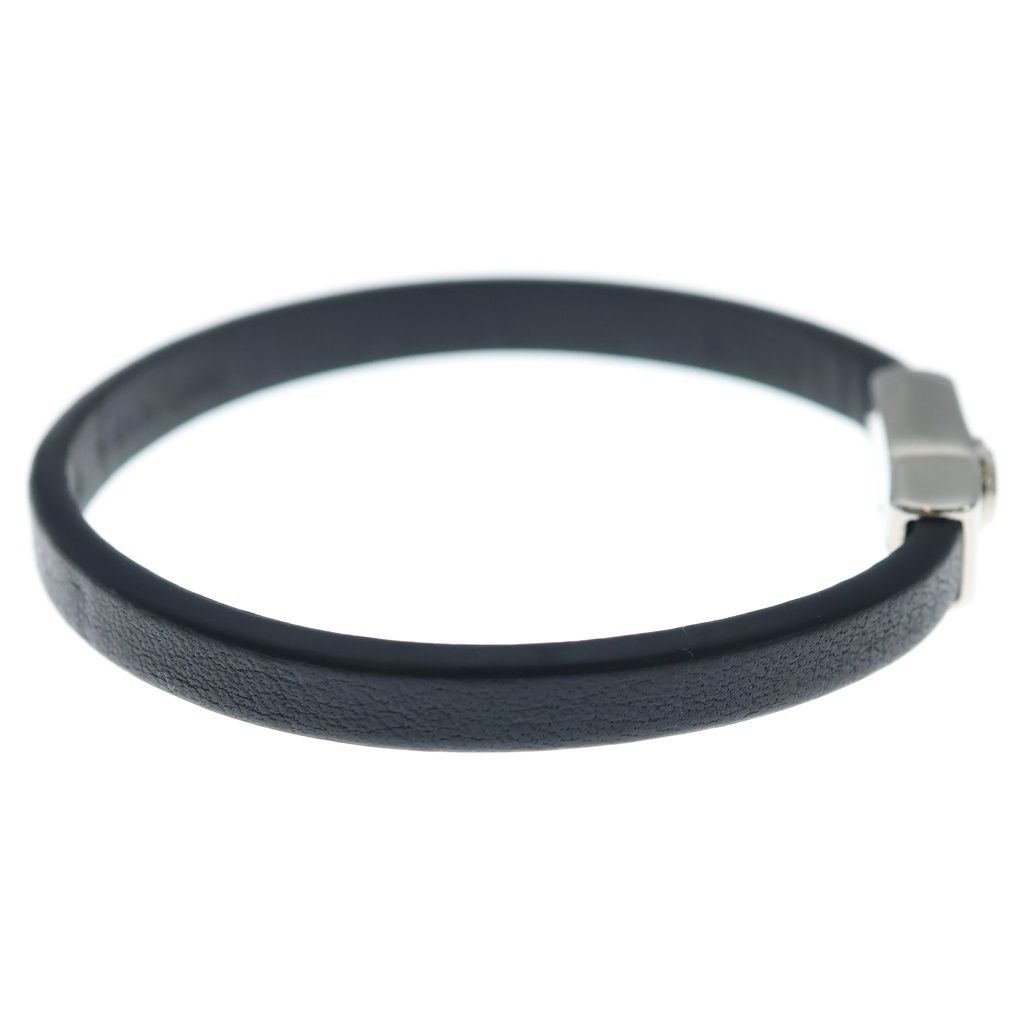 Louis Vuitton Bracelet Flower Edge Leather Black Silver — view 3